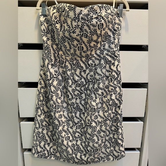 JCREW Black And White Floral Rambling Rose Ella Dress Size 10 - Picture 4 of 9